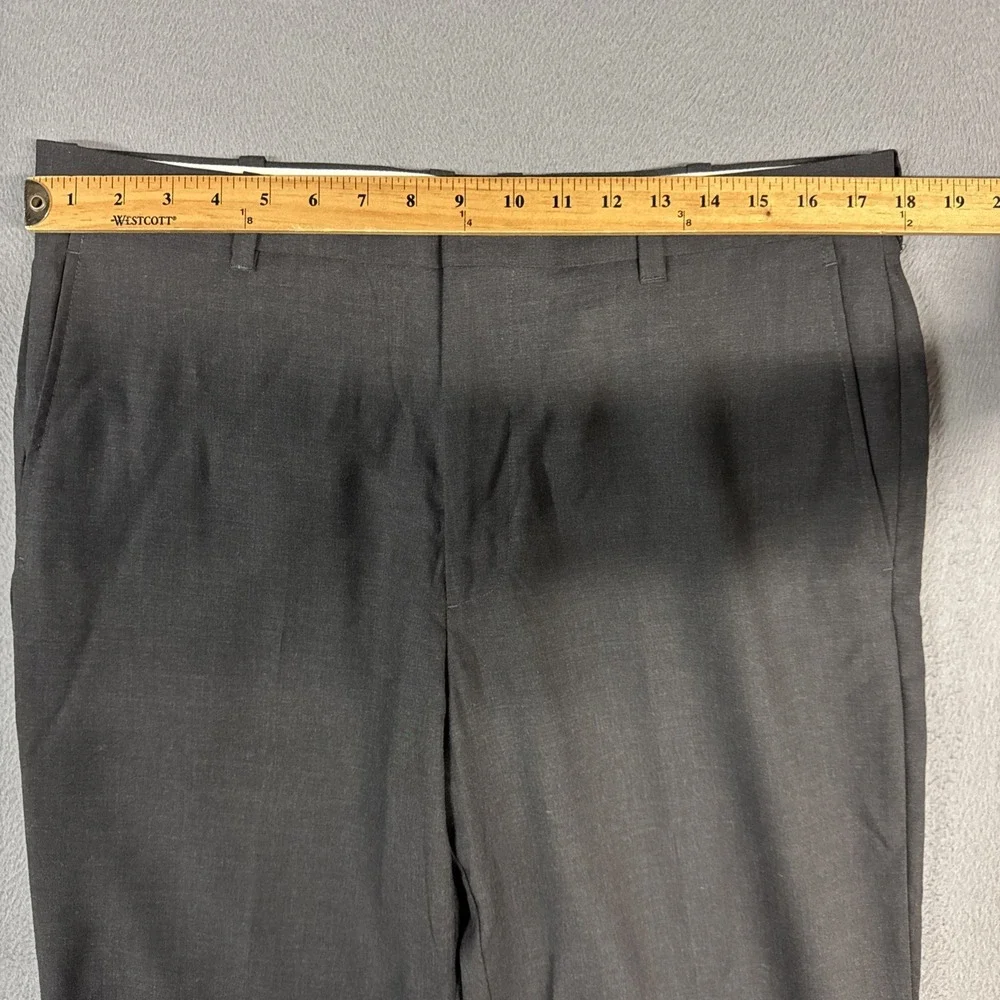 LL Bean Pants Mens 36x30 Charcoal Gray Classic Fit Flat Front 100% Wool Dress